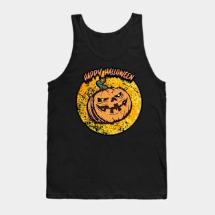 Happy Halloween Scary Pumpkin Graphic Tank Top